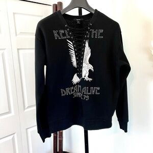 Forever 21 Sweatshirt Black "Keep the dream alive since 79" Size Medium
